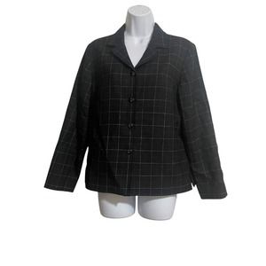 Pendleton Plaid Wool Blazer Petite Career Office Button Front Jacket 10